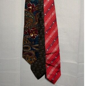 Barrington Alexandre London Silk Necktie Lot 3 OS Multicolor Geometric Paisley
